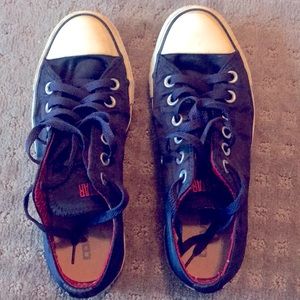 Blue Satin Chucks with Red Satin lining